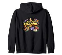 Born Again Pagan, Decorazione Floreale a Forma di Ruota con Luna Felpa con Cappuccio