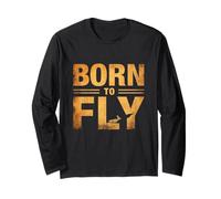 Born Fly - Divertente Design Grafico di Born To Fly Born Maglia a Manica