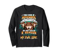 Born in November Birthday Wolf Funny Boy Men Wolves Lovers Maglia a Manica