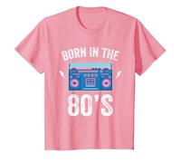 Born in The 80's Shirt Skating Disco 1980 Generation Boombox Maglietta, Bambini, Rosa, 3 Anni