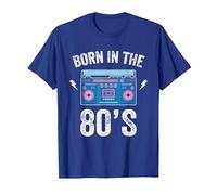 Born in The 80's Shirt Skating Disco 1980 Generation Boombox Maglietta, Uomo, Blu Reale, 3XL