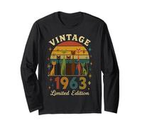 Born In The Sixties Cat Pack 60° compleanno Mid Century Maglia a Manica