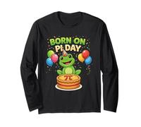 Born on Pi Day 3.14 Birthday Frog Maglia a Manica