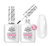 Born Pretty 8 In 1 Gel Ricostruzione Unghie - Colore Trasparente Base e Top Coat Semipermanente Per Unghie - Gel Extension per Unghie - Colla Per Unghie Finte Extra Forte 2PCS