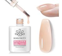 Born Pretty Builder Gel 15 ML - 8 in 1 HellNude Quick Builder Gel per unghie in una bottiglia, gel di estensione per unghie gel, gel di rinforzo, colla per unghie Base Top Coat
