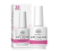 Born Pretty Colla per unghie finte 15 ML - 6 in 1 Clear Strong Nail Glue Extra per allungare le unghie, Blooming Gel, Base Gel Top Coat, gel building e gel rinforzante