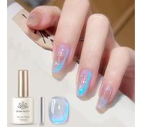 Born Pretty Smalto semipermanente magnetico, blu olografico, 15 ml