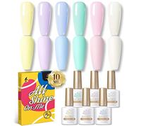 BORN PRETTY Smalto Semipermanente per Unghie Gel Pastello 6pzs Set in Gel UV LED 10 ml, Durevole, Primavera Estate Verde Giallo Blu Rosa Viola Regalo, 6pz Kit Smalti per Unghie Macaron