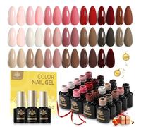Born Pretty U V - Set di 23 smalti in gel per unghie, colore rosa, rosso, con base coat e top coat Soak-Off Mini U V LED, idea regalo