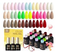 Born Pretty U V - Set di 23 smalti in gel per unghie in gel con base e top coat Soak-Off Mini U V LED, idea regalo