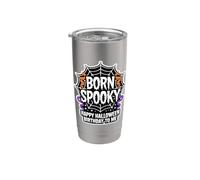 BORN SPOOKY HAPPY HALLOWEEN COMPLEANNO A ME Bicchiere termico in acciaio inox doppia parete