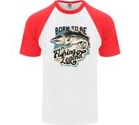 Born To Be A Pesca Legend Pescatore DA UOMO S/S Baseball T-Shirt