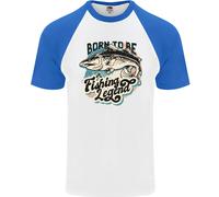 Born To Be A Pesca Legend Pescatore DA UOMO S/S Baseball T-Shirt