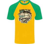 Born To Be A Pesca Legend Pescatore DA UOMO S/S Baseball T-Shirt