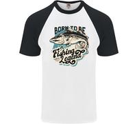 Born To Be A Pesca Legend Pescatore DA UOMO S/S Baseball T-Shirt
