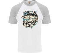 Born To Be A Pesca Legend Pescatore DA UOMO S/S Baseball T-Shirt