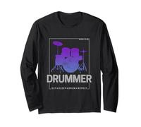 Born To Be Drummer per batteristi e Musicisti Vintage Maglia a Manica