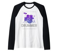 Born To Be Drummer per batteristi e Musicisti Vintage Maglia con Maniche Raglan