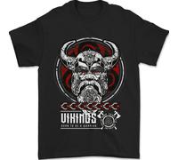 Born To Be Vikings Ragnar Odin Valhalla Uomo T-Shirt 100% Cotone
