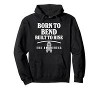 Born to Bend Built to Rise Zebra Ribbon EDS Awareness Design Felpa con Cappuccio