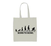 Born To Ciotola - Borsa Tote IN Tela - Bowling Dieci Perno 10 Strike Sfera Festa