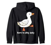 Born to Dilly Dally Cute Funny Duck Donne Bambine Ragazze Felpa con Cappuccio