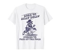 Born To Dilly Dally Goose Raccoon Simpatico Animale Divertente Maglietta
