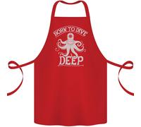 Born To Dive Profondo Immersioni Subacquee Sub Cotone Grembiule 100% Biologico