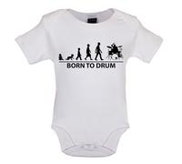 Born To Drum - Bambino T-Shirt / Body - Drumming Kit Drumkit Bastone Batterista