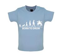 Born To Drum - Bambino T-Shirt / Body - Drumming Kit Drumkit Bastone Batterista