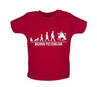 Born To Drum - Bambino T-Shirt / Body - Drumming Kit Drumkit Bastone Batterista