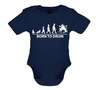 Born To Drum - Bambino T-Shirt / Body - Drumming Kit Drumkit Bastone Batterista