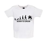 Born To Drum - Bambino T-Shirt / Body - Drumming Kit Drumkit Bastone Batterista