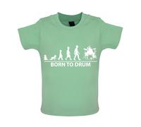 Born To Drum - Bambino T-Shirt / Body - Drumming Kit Drumkit Bastone Batterista