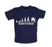 Born To Drum - Bambino T-Shirt / Body - Drumming Kit Drumkit Bastone Batterista
