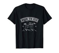 Born To Fly Helicopter Pilot Mountains Chopper Flight Gift Maglietta