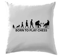 Born To Giocare Scacchi - Cuscino - Giocatore Gioco King Regina Board Pedone