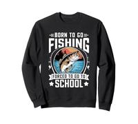 Born to Go Fishing Meme divertente per la pesca alla spigola per ragazzi e uomini Felpa