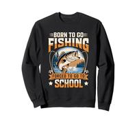 Born to Go Fishing Meme divertente per la pesca alla spigola per ragazzi e uomini Felpa