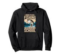 Born to Go Fishing Meme divertente per la pesca alla spigola per ragazzi e uomini Felpa con Cappuccio