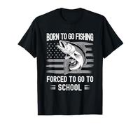 Born to Go Fishing Meme divertente per la pesca alla spigola per ragazzi e uomini Maglietta