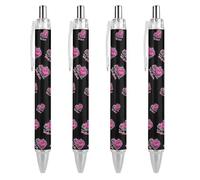 Born To Ice Skate Penna a sfera retrattile inchiostro nero punta a sfera 0,5 mm scrittura liscia note prendere appunti accessori per ufficio 4 pz