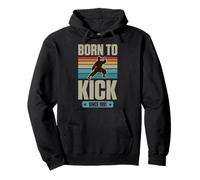 Born to Kick Since 1991 Karate Theme Birthday Boy Nascita Anno Felpa con Cappuccio