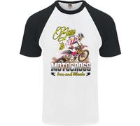 Born To Motocross Dirt Bike Uomo S/S Baseball T-Shirt