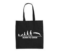 Born To Nuoto - Borsa Tote IN Tela - Nuotatore Olimpiadi Anteriore Gattonare