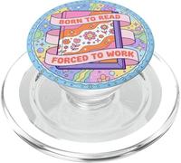 Born To Read Y2K Groovy Book Lover Librarian Purple Bookish PopSockets PopGrip per MagSafe