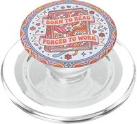 Born To Read Y2K Groovy Book Lover Librarian Purple Bookish PopSockets PopGrip per MagSafe