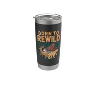 Born To Rewild - Divertente Giornata della Terra Cambiamento Climatico Bicchiere termico in acciaio inox doppia parete