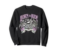 Born To Ride Wild At Heart Motorcycle Roses Felpa