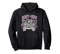 Born To Ride Wild At Heart Motorcycle Roses Felpa con Cappuccio